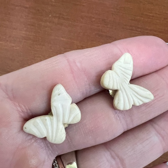 Clay Butterfly earrings handmade - Picture 2 of 3